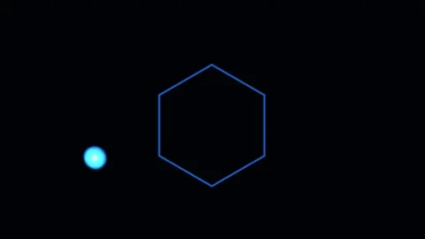 Blue hexagon tunnel perspective background for visual Stock Footage 341774272
