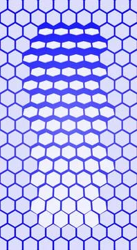 Blue Hexagon vector texture. Hexagonal grid repeat pattern. Geometric pattern Stock Illustration