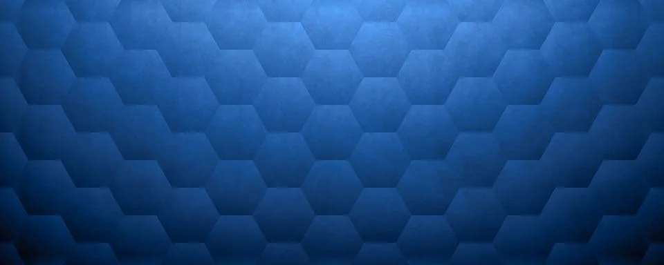 Blue hexagonal 3D pattern on dark background, geometric abstract design, sy.. Stock Photos