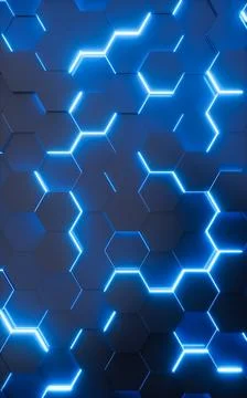 Blue hexagonal background pattern, 3d rendering. Stock Illustration