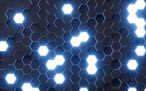 Blue hexagonal background pattern, 3d rendering. Stock Illustration