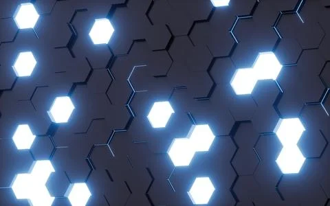 Blue hexagonal background pattern, 3d rendering. イラスト素材