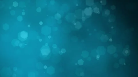 Blue hexagonal bokeh patterns glowing against a dark teal background for a Stock Footage 346180376