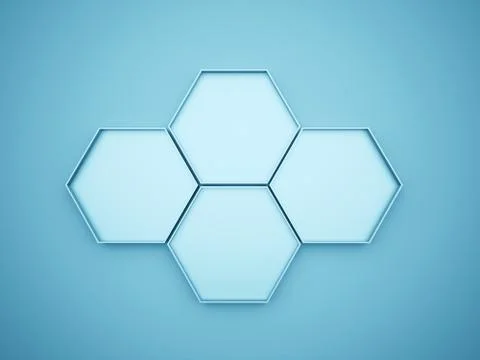 Blue hexagonal business concept Stock Illustration