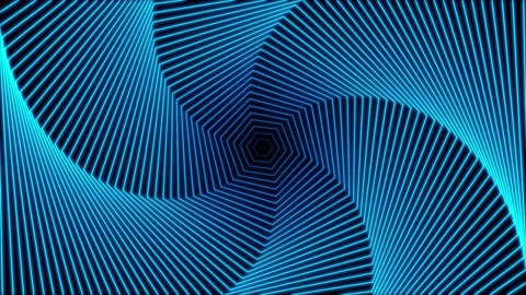 Blue hexagonal element rotating in spiral pattern background Stock-Footage 199380815
