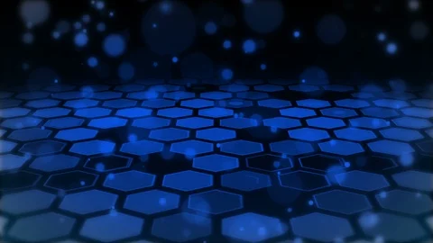 Blue hexagonal floor animation background Stock Footage 88613342