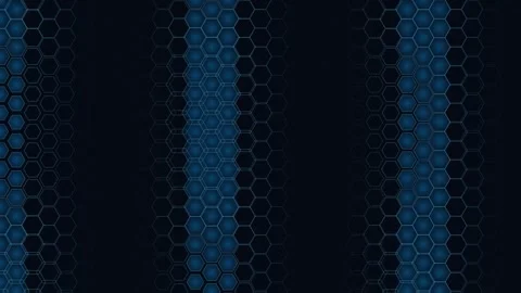 Blue hexagonal grid motion background featuring dynamic light pulses across.. Stock Footage 342322373