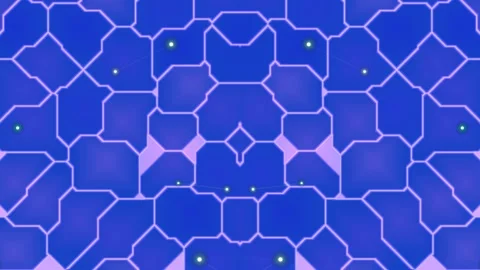 Blue Hexagonal Grid Pattern with Pink Accents. Video stock 329927627