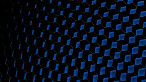 Blue hexagonal grid slow rotation. Stock-Footage 337775331