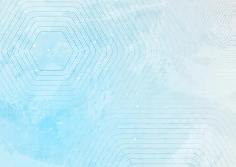 Blue hexagonal lines abstract futuristic tech grunge background Stockillustratie