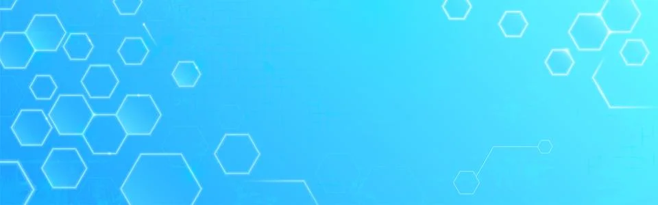 Blue hexagonal medical pattern with tech elements. Stock Illustration