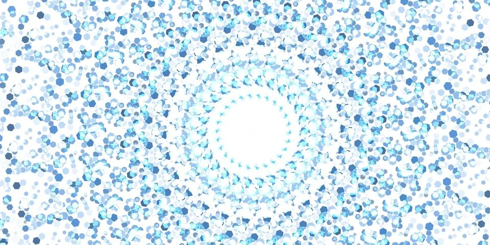 Blue hexagonal mosaic in a circular pattern 스톡 일러스트