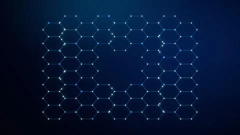 Blue Hexagonal Network Ring Technology Background Stock Illustration