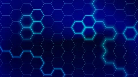 Blue hexagonal pattern with glowing edges creating a modern digital backgro.. イラスト素材