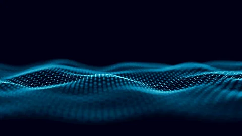 Blue hexagonal wave digital data flow. Seamless loop technology network Stock Footage 150702387