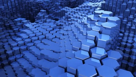 Blue hexagons flyby. Corporate background Stock-Footage 79158983