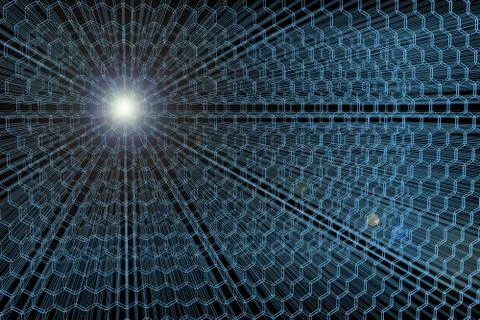 Blue hexagons pattern. 3d illustration. Stock Illustration