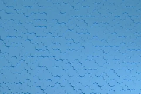 Blue hexagons pattern. 3d illustration. Stock Illustration