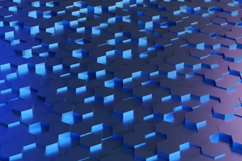 Blue hexagons pattern. Abstract background. 3d illustration. Stock Illustration