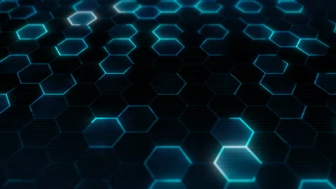 Blue hexagons pattern. Closeup camera view. Video stock 132134277