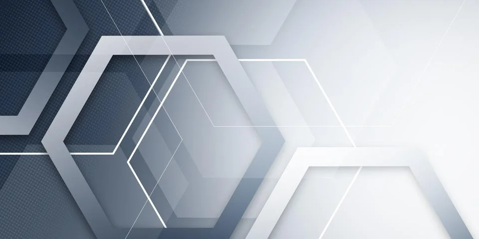 Blue hexagons pattern. Geometric abstract background with simple hexagon Stock Illustration