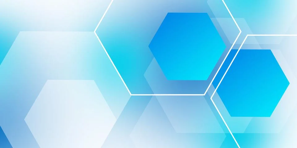 Blue hexagons pattern. Geometric abstract background Stock Illustration