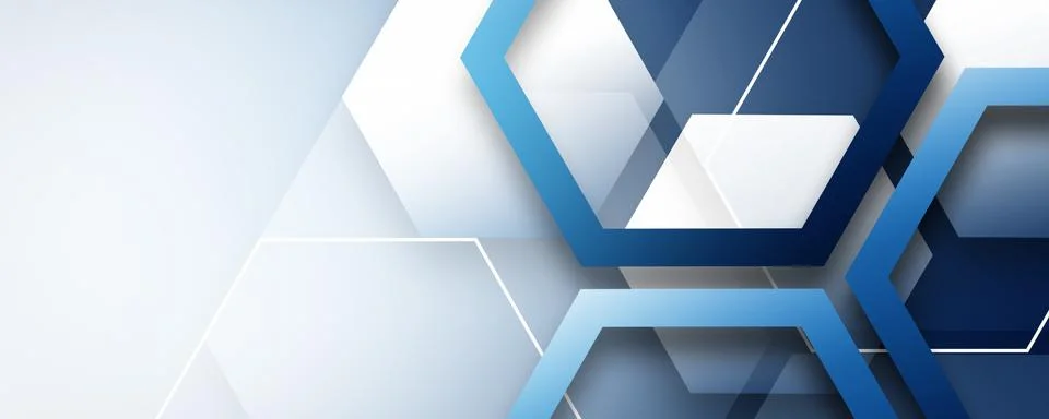 Blue hexagons pattern. Geometric abstract background Stock Illustration