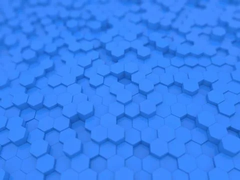 Blue hexagons technological abstract background. Stock Illustration