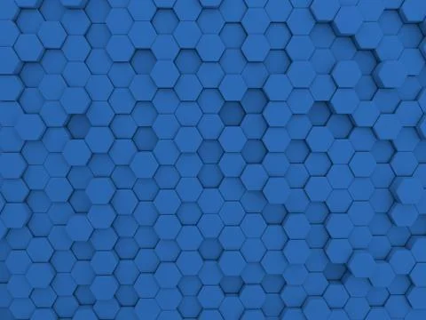 Blue hexagons technological background. Stock Illustration