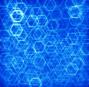 Blue hexode cells abstract background Stock Photos