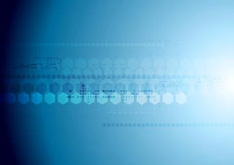 Blue hi-tech background with geometric elements Stock Illustration