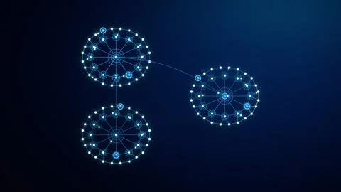 Blue Hierarchical Relay Network Technology Background Stock-Illustration