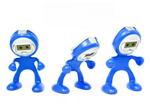 Blue high tech man. on-line shopping or it technologies symbol. Stock Photos