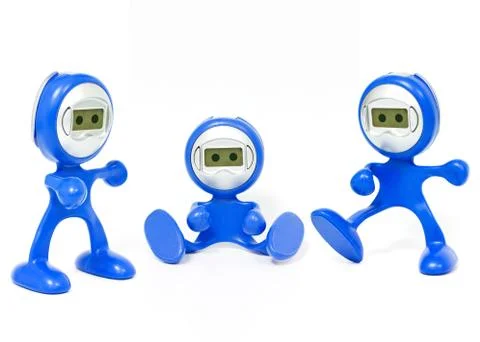 Blue high tech man. on-line shopping or it technologies symbol. Foto stock