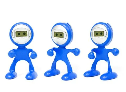 Blue high tech man. on-line shopping or it technologies symbol. Stock Photos