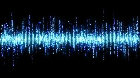Blue high tech waveform equalizer 3d illustration Stock Illustration
