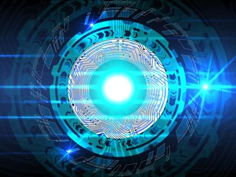 Blue high technology abstract background. Illustrazione stock