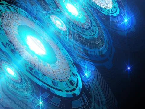 Blue high technology abstract background. Stock Illustration