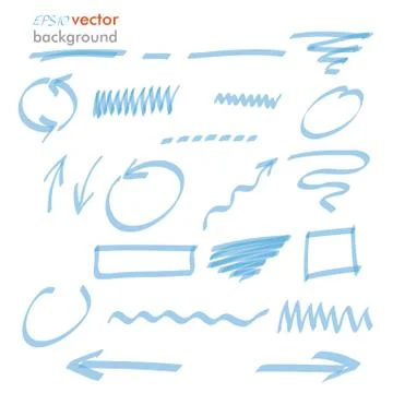 Blue highlighter elements Illustrazione stock