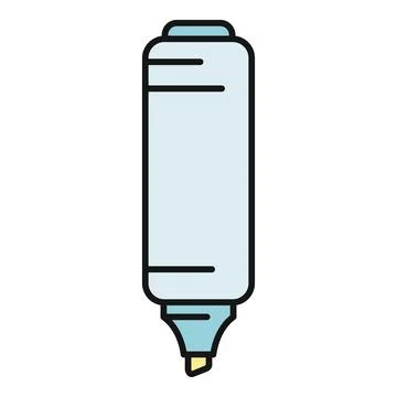 Blue highlighter marker drawing an important line Stock Illustration