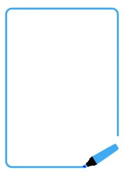 Blue Highlighter Page Border Stock Illustration