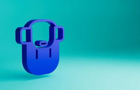 Blue Hiking backpack icon isolated on blue background. Camping and mountain Illustrazione stock