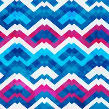 Blue hipster seamless pattern Stockillustratie