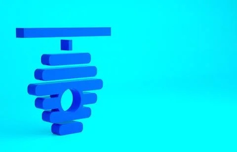 Blue Hive for bees icon isolated on blue background. Beehive symbol. Apiary a Illustrazione stock