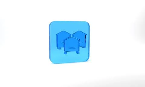 Blue Hive for bees icon isolated on grey background. Beehive symbol. Apiary and Illustrazione stock
