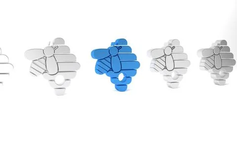 Blue Hive for bees icon isolated on white background. Beehive symbol. Apiar.. Illustrazione stock