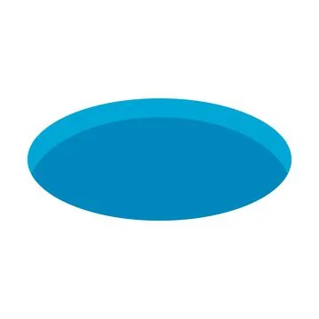 Blue hole design icon, circle web flat object, golf deep  sign vector illustr 스톡 일러스트