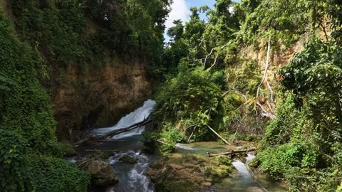 Blue Hole Waterfall Video stock 342130981