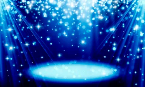 Blue holiday background, glitter, rays, bright , birthday, scene, place for t Stock Illustration