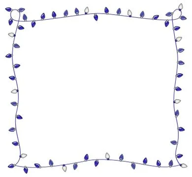 Blue holiday lights frame Stock-Illustration